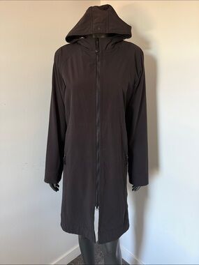 127. Lululemon Black Hooded Lightweight Long Jacket